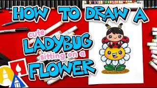 How To Draw A Cute Ladybug Sitting On A Flower