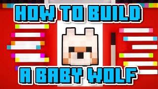 How To Build Baby Wolf Head - Minecraft Art