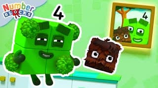Fluffy Friends with Numberblock Four | Learn to Count for Kids | Number Cartoon | Numberblocks